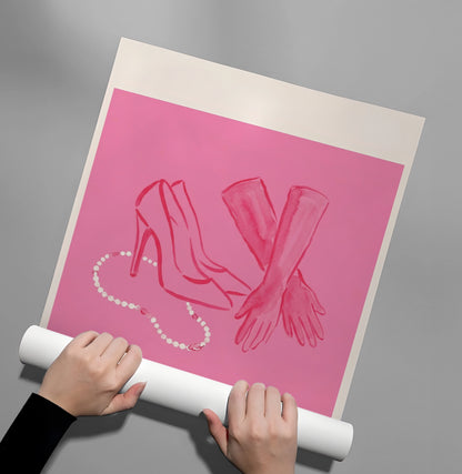 French Chic Pink Fashion - Poster
