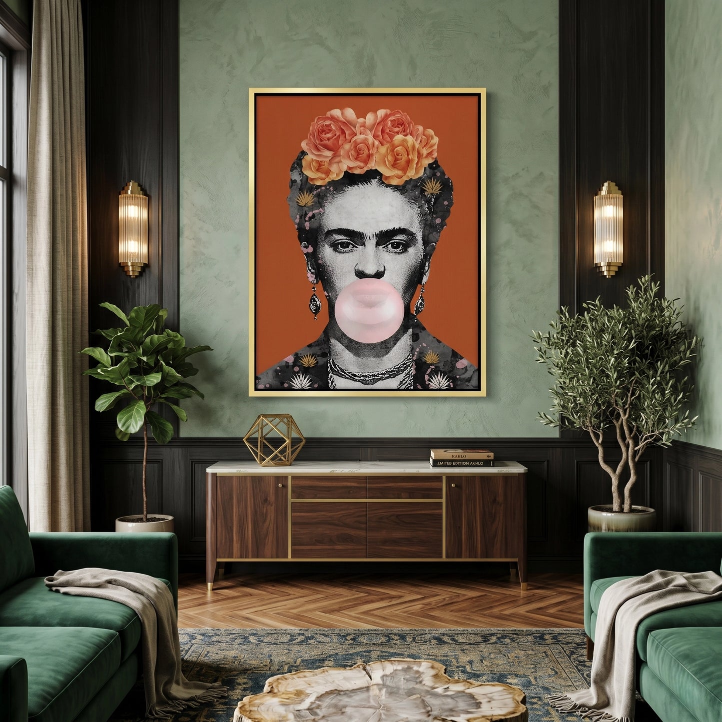 2Frida Kahlo Bubblegum - Canvas