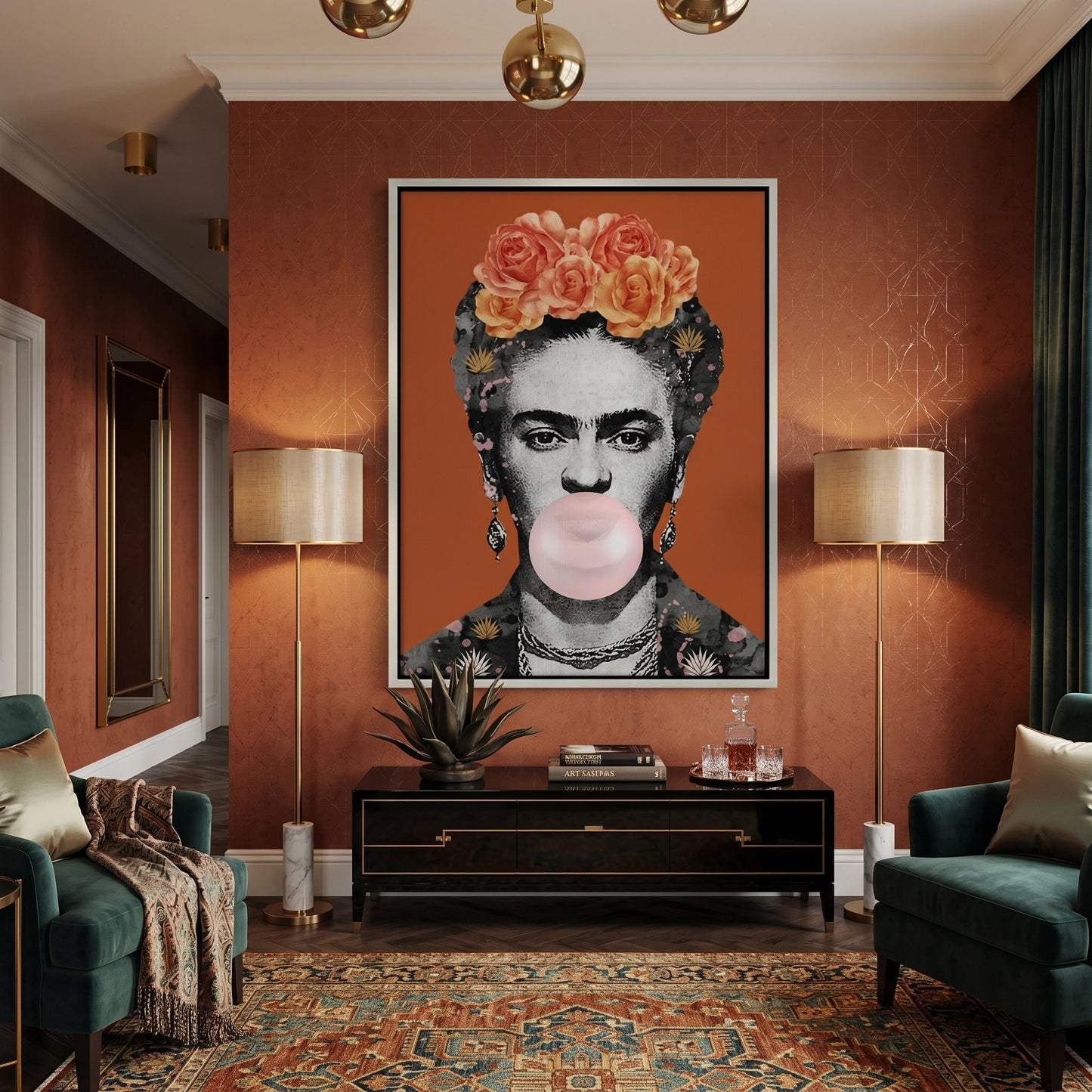 2Frida Kahlo Bubblegum - Canvas