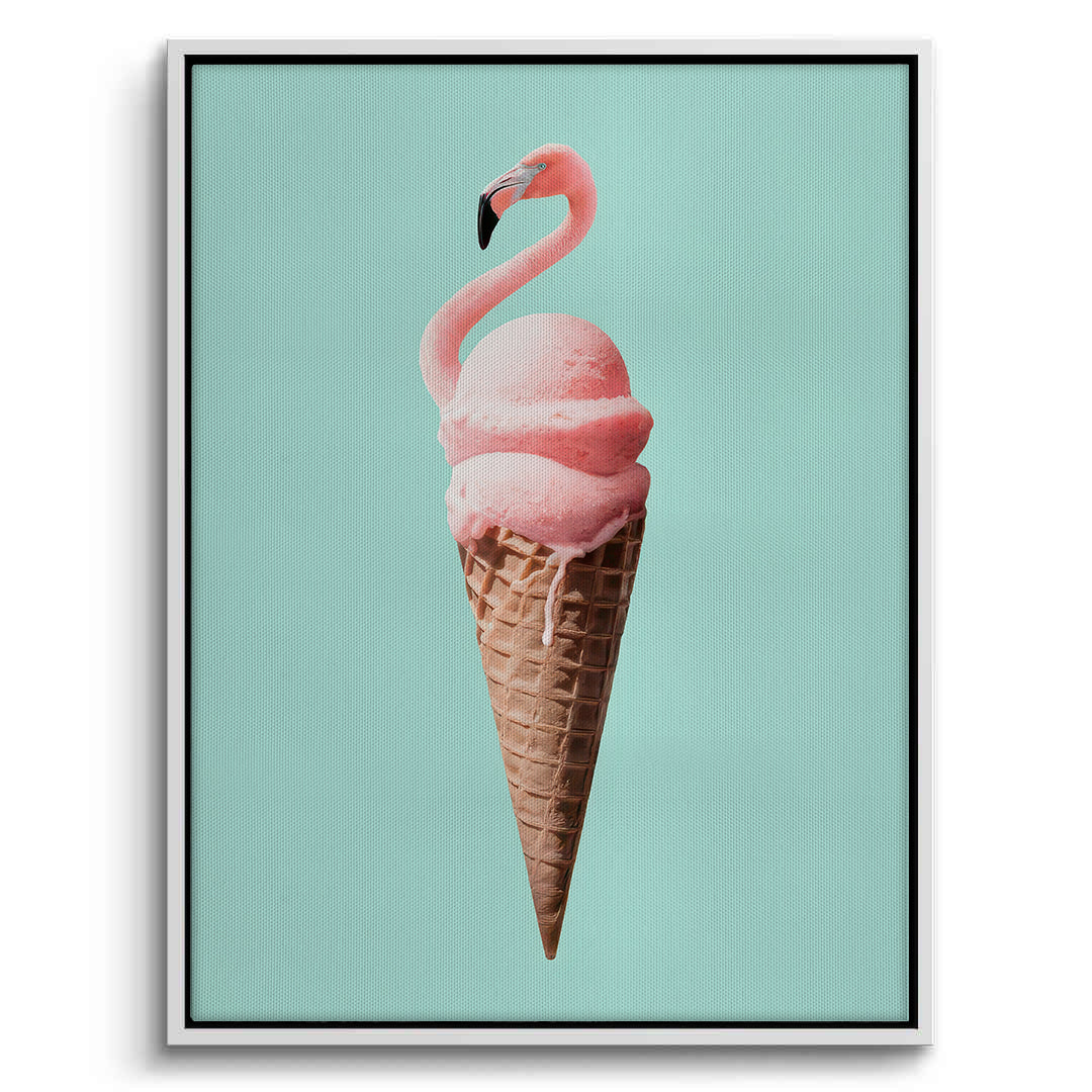 2Flamingo Ice Cream Cone - Canvas