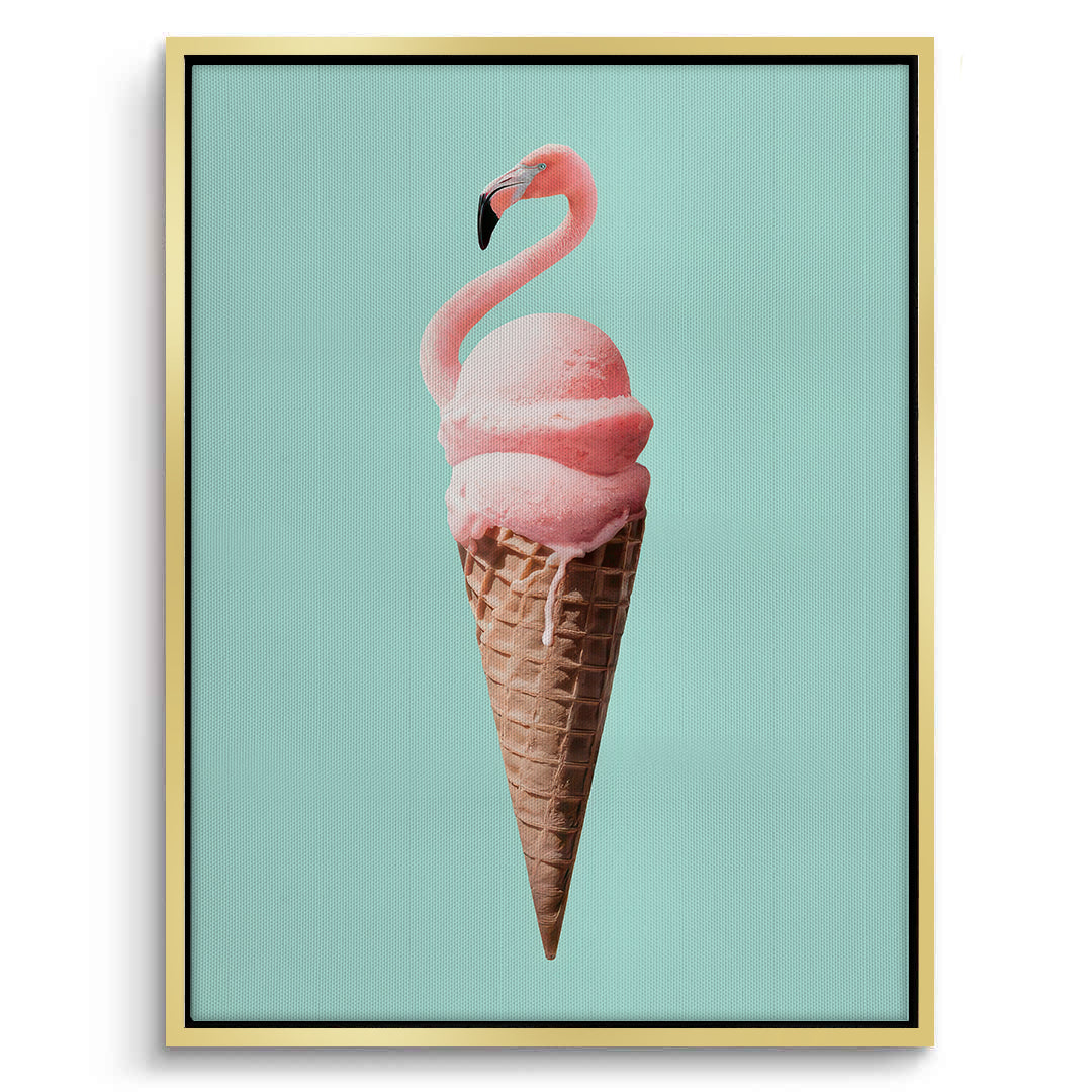 2Flamingo Ice Cream Cone - Canvas
