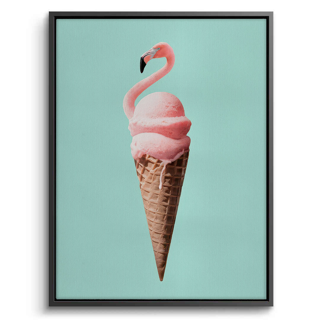 2Flamingo Ice Cream Cone - Canvas