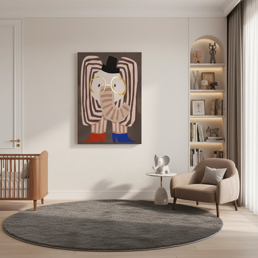 Funky Elephant - Canvas - Jasmineart.ae