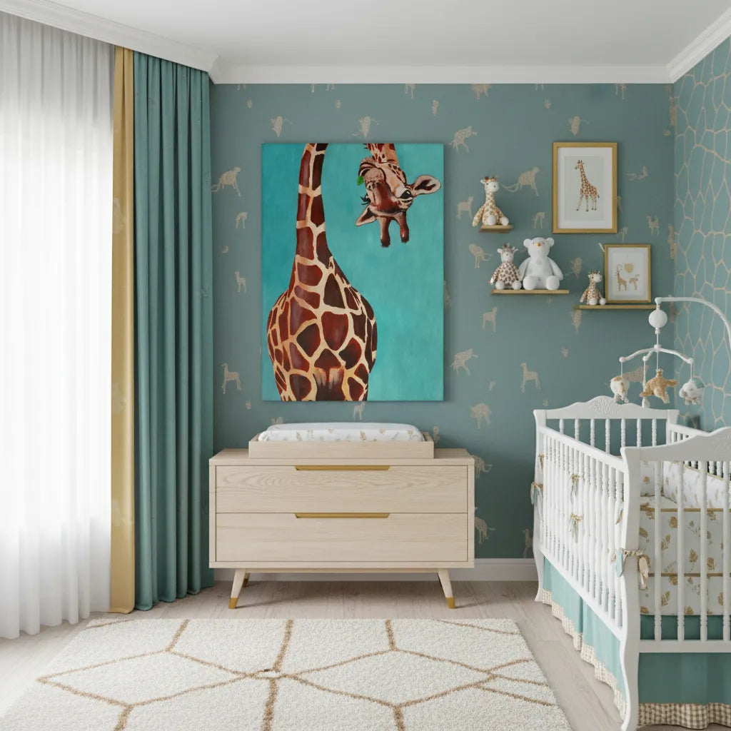 Funny Giraffe - Canvas - Jasmineart.ae