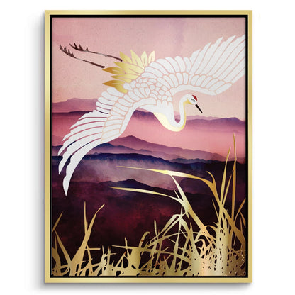 Abstract Japanese Crane  - Canvas