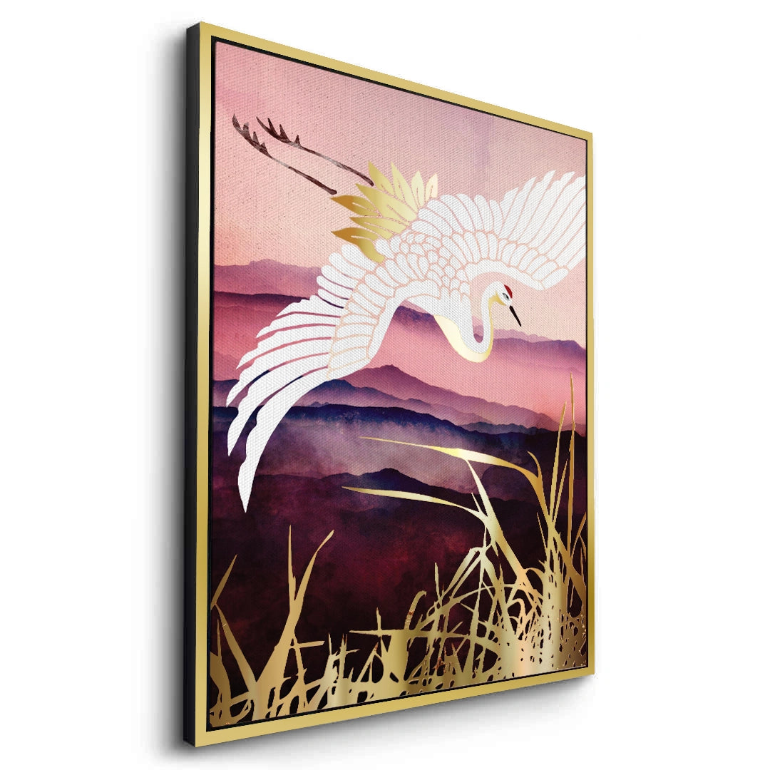 2Abstract Japanese Crane  - Canvas