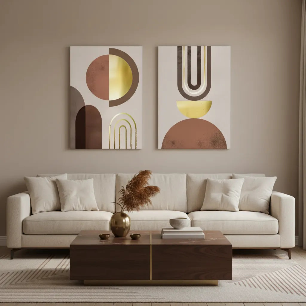 Geometric Abstract Set 2 - Canvas - Jasmineart.ae