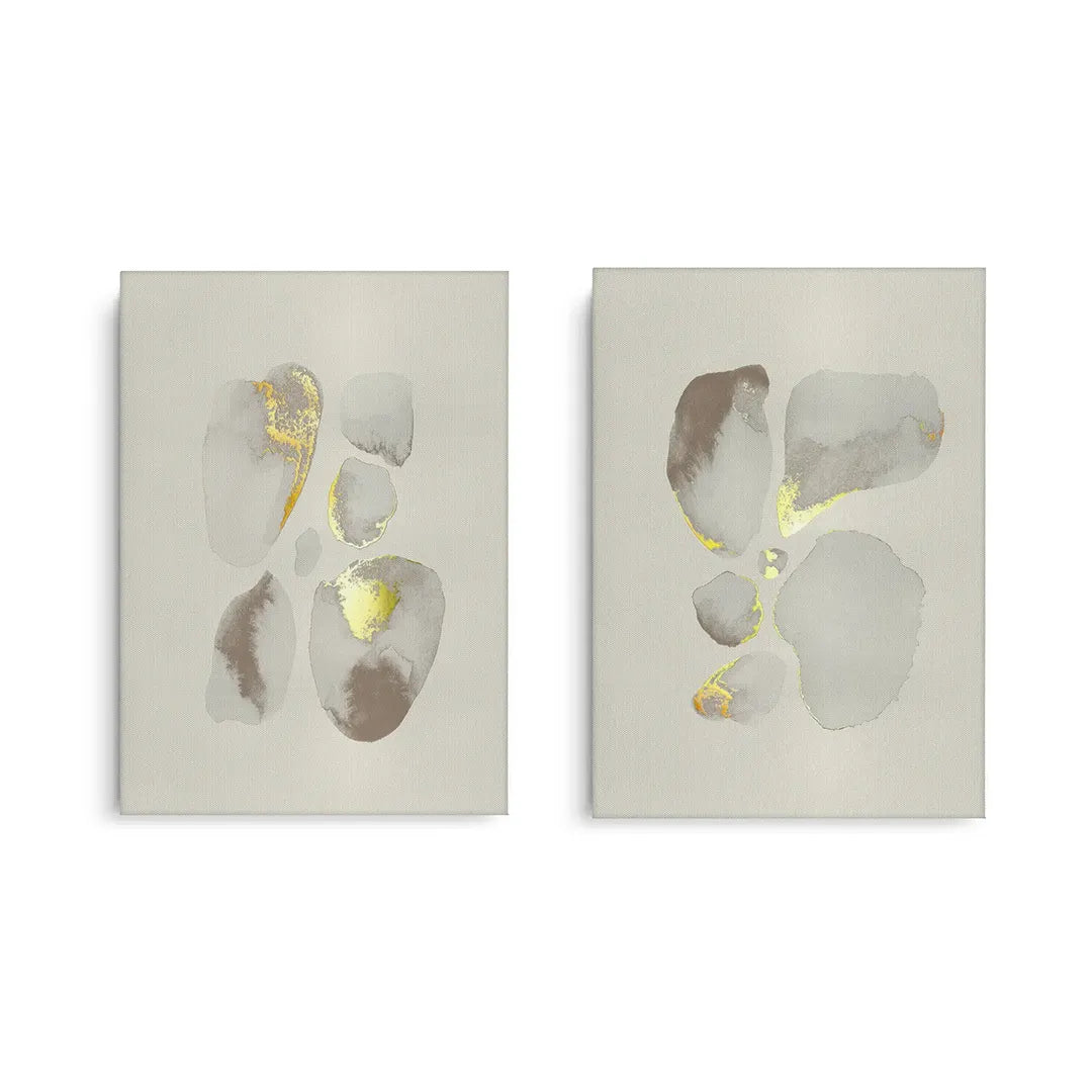 2Geometric Earth Tones Set of 2 - Canvas