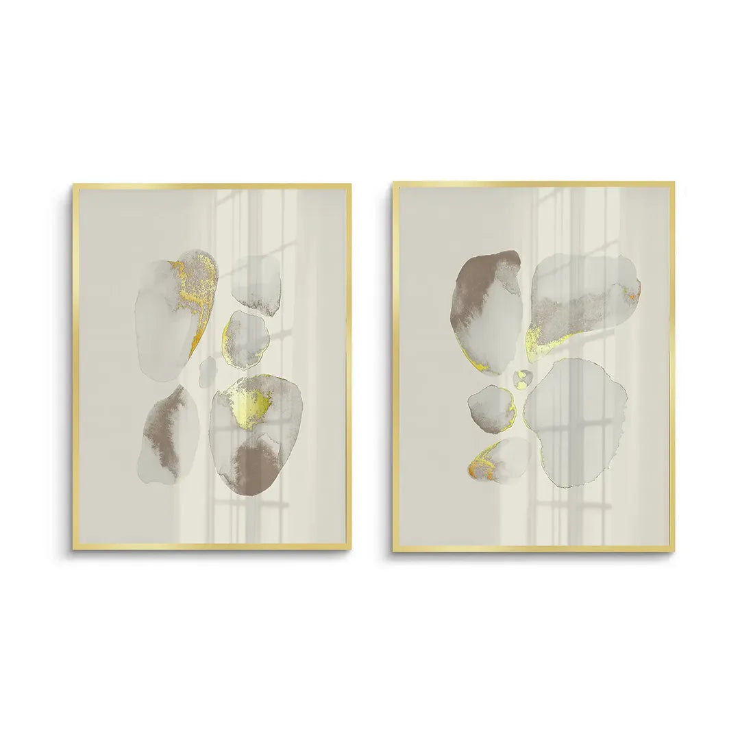 Geometric Earth Tones Set of 2 - Fine Art - Jasmineart.ae