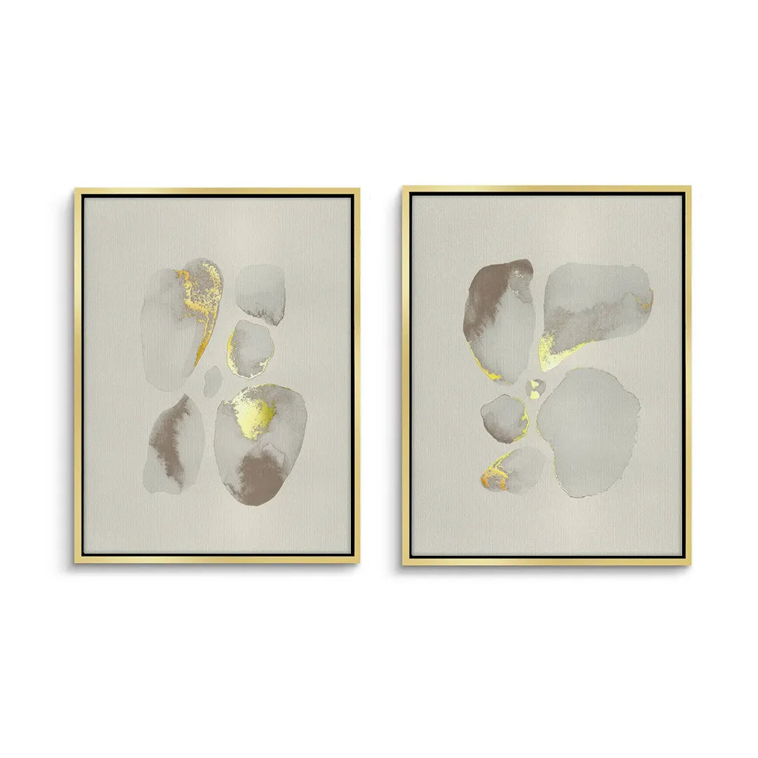 Geometric Earth Tones Set of 2 - Canvas - Jasmineart.ae