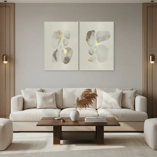 Geometric Earth Tones Set of 2 - Canvas