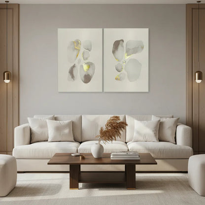 Geometric Earth Tones Set of 2 - Canvas