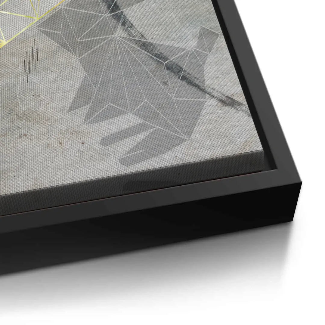 2Geometric Gold Rabbit - Canvas