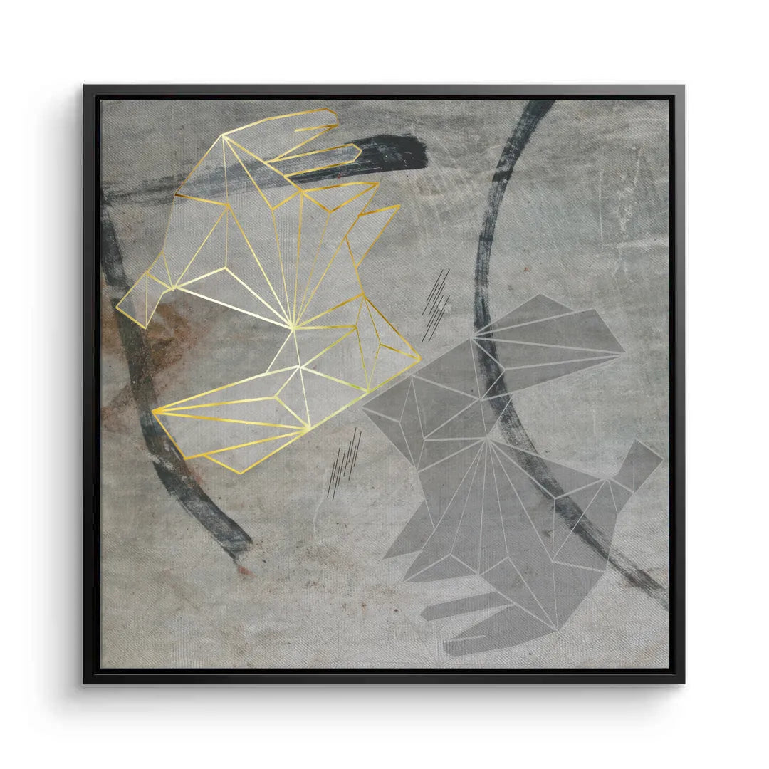 Geometric Gold Rabbit - Canvas - Jasmineart.ae