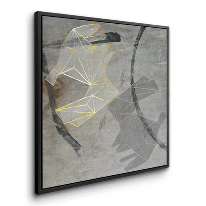 Geometric Gold Rabbit - Canvas