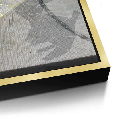 Geometric Gold Rabbit - Canvas