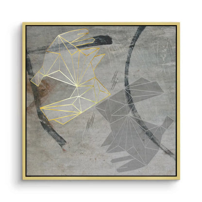 Geometric Gold Rabbit - Canvas