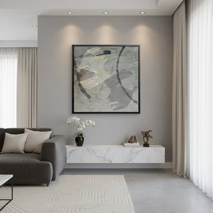 Geometric Gold Rabbit - Canvas