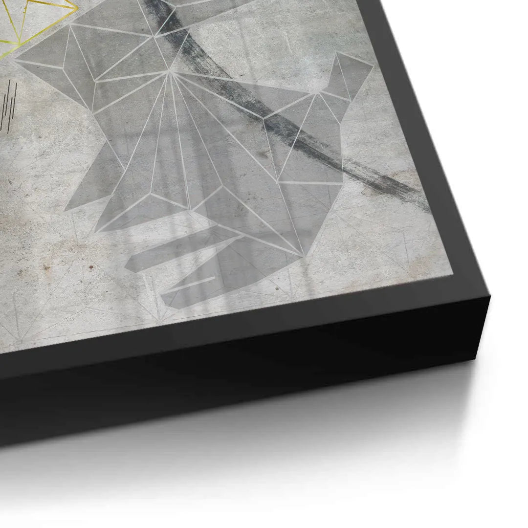 2Geometric Gold Rabbit - Fine Art