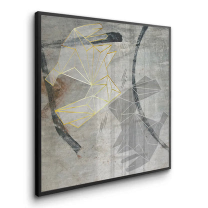 Geometric Gold Rabbit - Fine Art