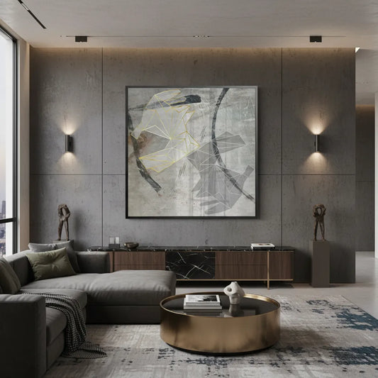 Geometric Gold Rabbit - Fine Art