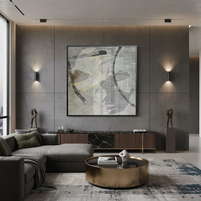 Geometric Gold Rabbit - Fine Art