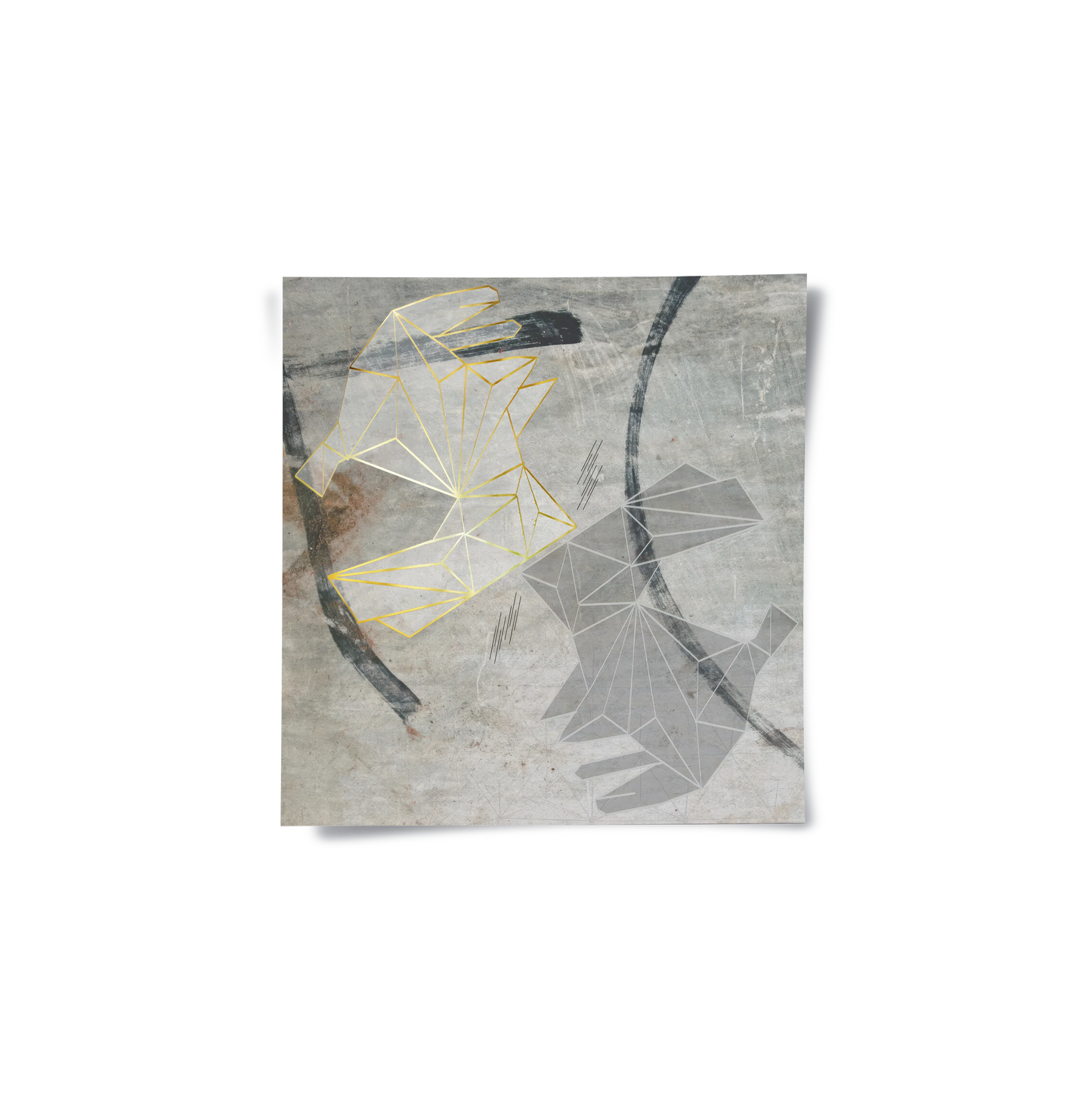 2Geometric Gold Rabbit - Poster