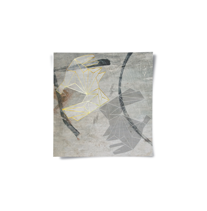 Geometric Gold Rabbit - Poster