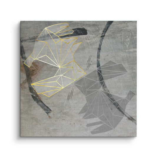 Geometric Gold Rabbit - Canvas