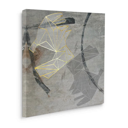 Geometric Gold Rabbit - Canvas