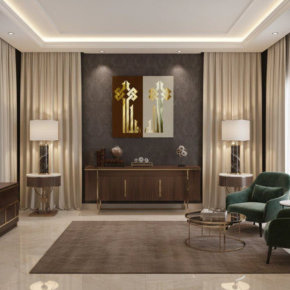 Geometric Kufic Allah Arabic Calligraphy - Canvas