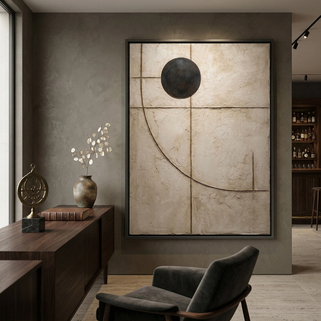 Geometric Solstice minimalist wall decor, bold geometric lines, upscale UAE home accent