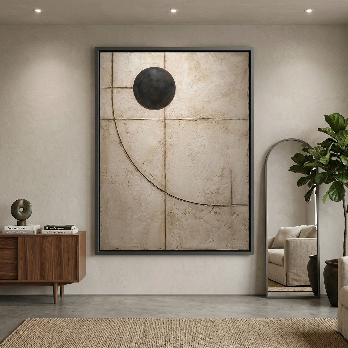 2Geometric Solstice modern art print, sleek abstract design, stylish UAE living room