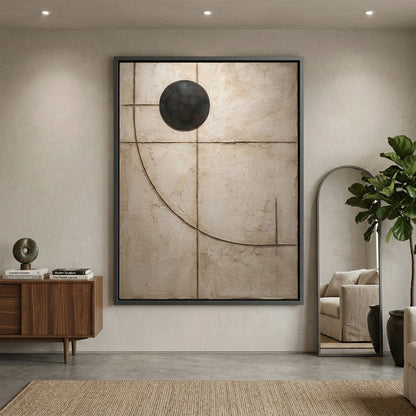 Geometric Solstice modern art print, sleek abstract design, stylish UAE living room
