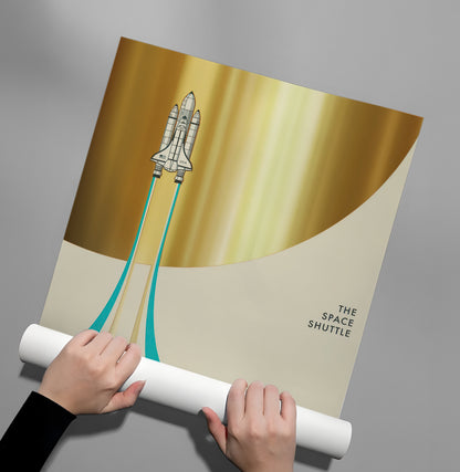 Geometric Space Shuttle - Poster