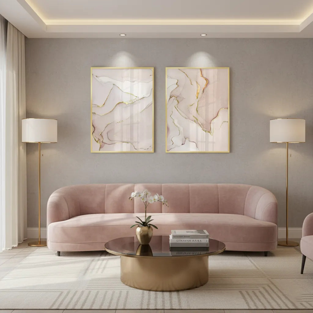Gilded Blush Set of 2 - Fine Art - Jasmineart.ae
