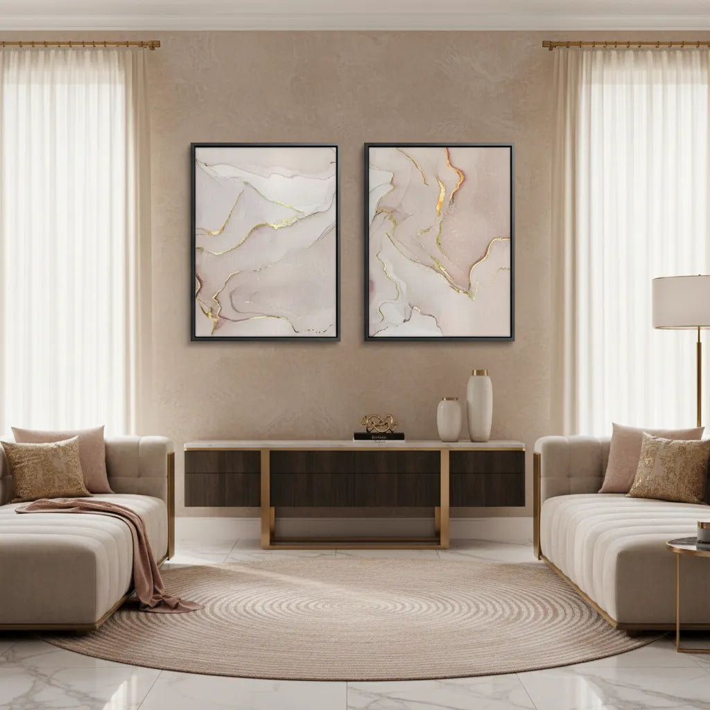 Gilded Blush Set of 2 - Canvas - Jasmineart.ae