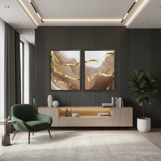 Gilded Dunes Set of 2 - Canvas