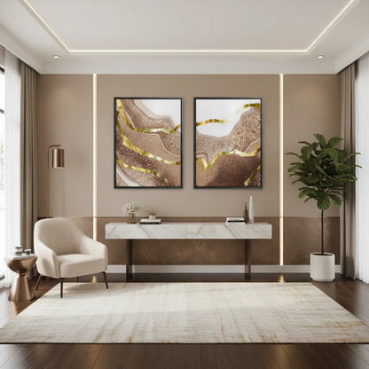 Gilded Dunes Set of 2 - Canvas