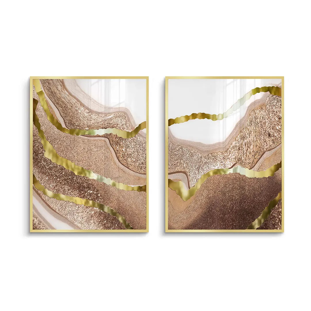 Gilded Dunes Set of 2 - Fine Art - Jasmineart.ae