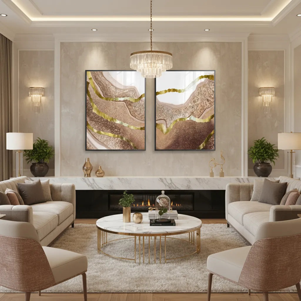 Gilded Dunes Set of 2 - Fine Art - Jasmineart.ae