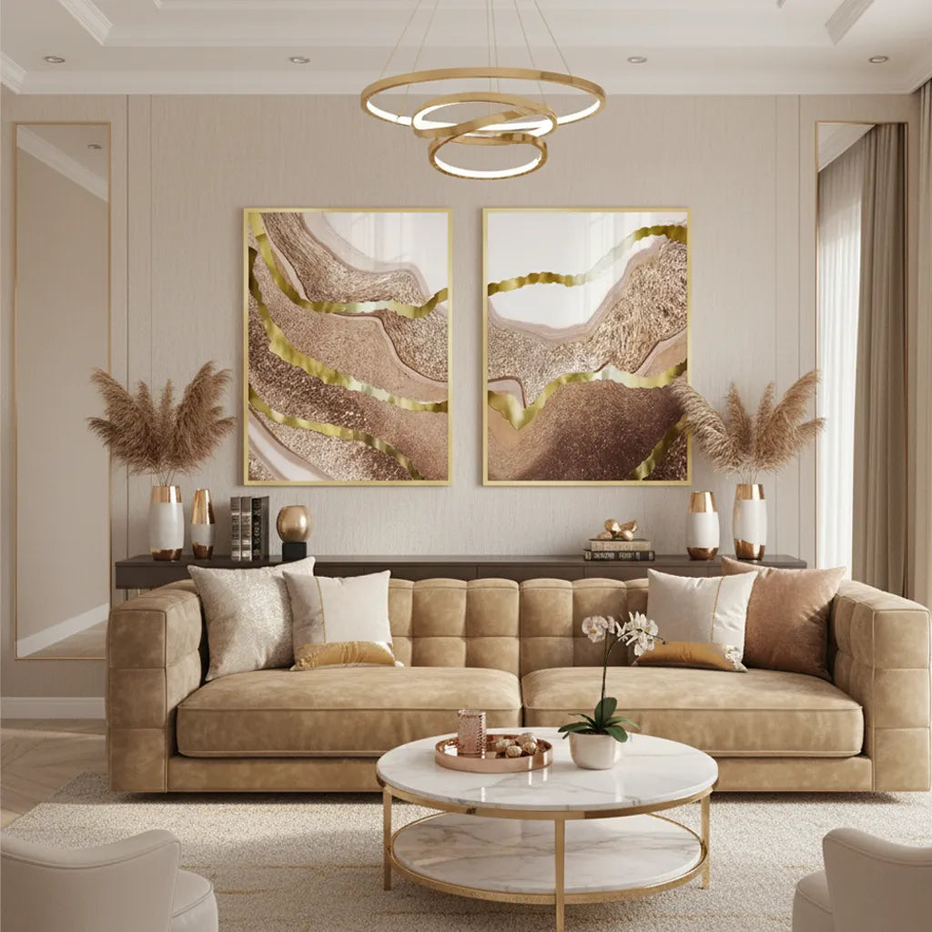 Gilded Dunes Set of 2 - Fine Art - Jasmineart.ae