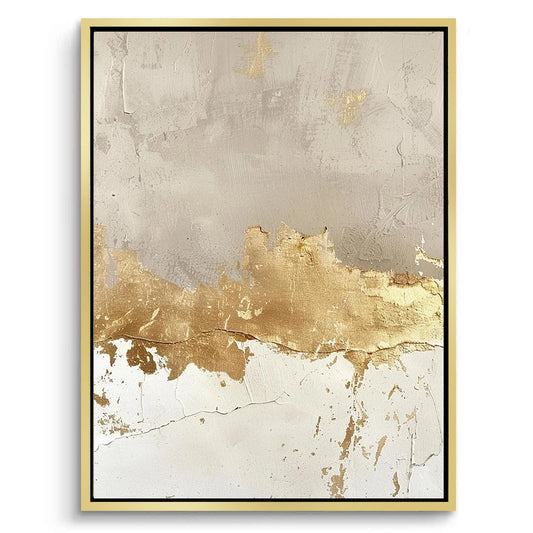 Large 'Gilded Earth' 3D plaster art featuring heavy hand-sculpted mineral textures and hand-applied 24k gold leaf accents, a majestic focal point for a luxury Dubai villa.