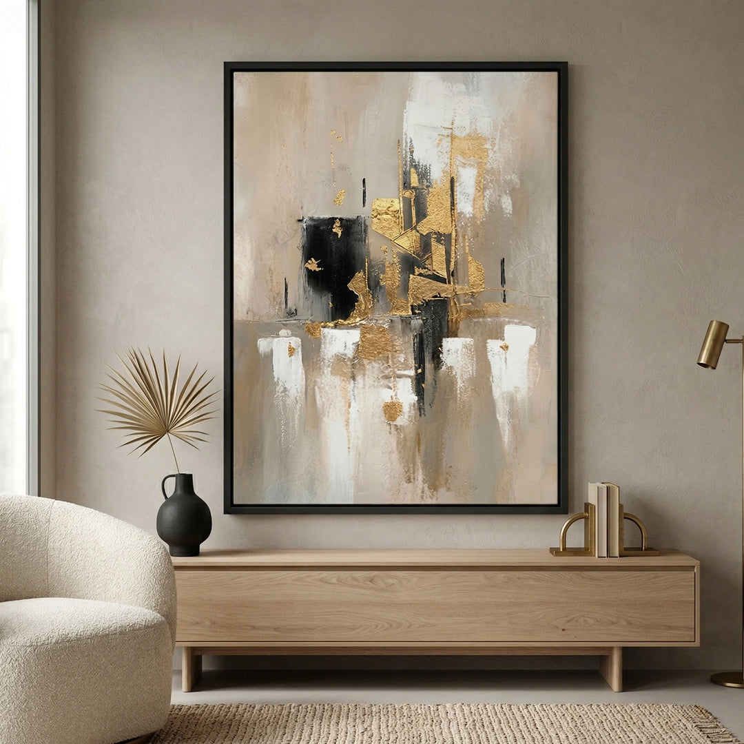 Gilded Noir elegant abstract wall art, premium design for Dubai and Abu Dhabi interiors