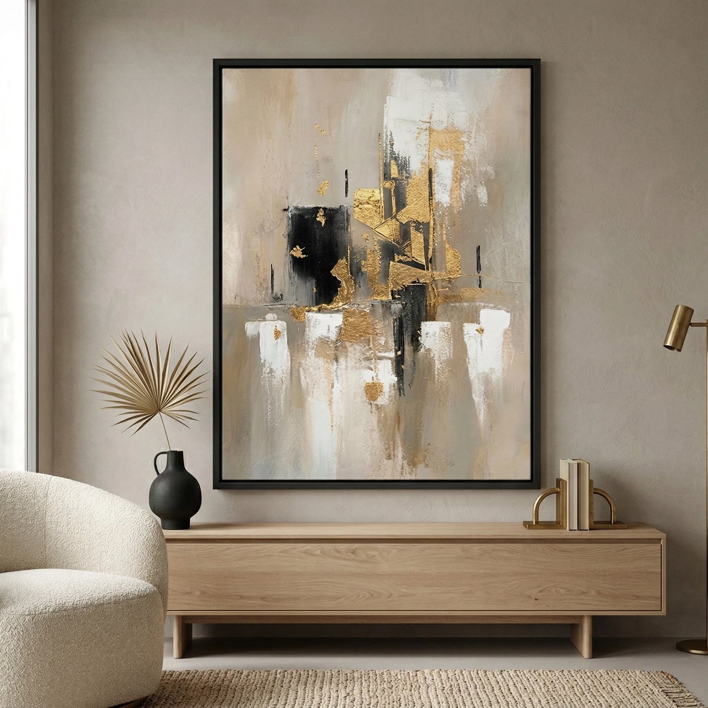 2Gilded Noir elegant abstract wall art, premium design for Dubai and Abu Dhabi interiors