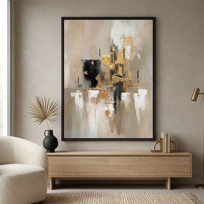 Gilded Noir elegant abstract wall art, premium design for Dubai and Abu Dhabi interiors