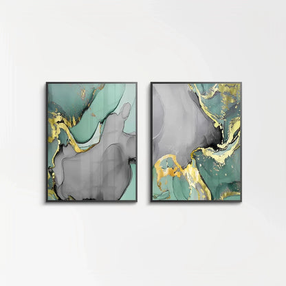 Gilded Sage Set of 2 - Fine Art - Jasmineart.ae