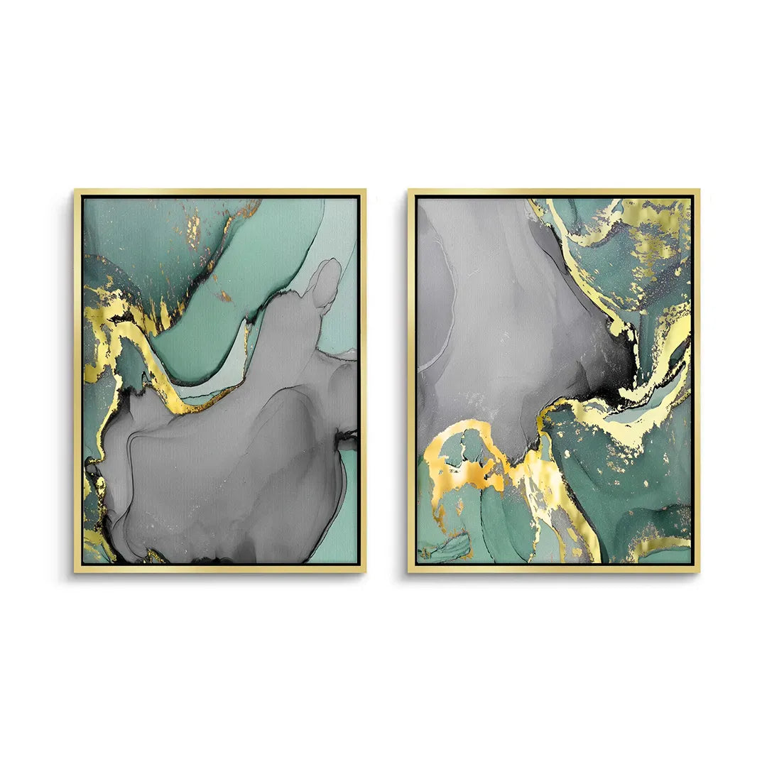 Gilded Sage Set of 2 - Canvas - Jasmineart.ae