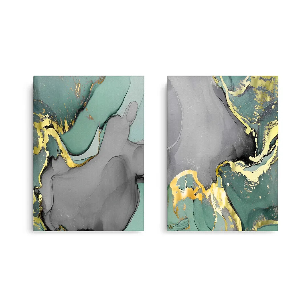 Gilded Sage Set of 2 - Canvas - Jasmineart.ae