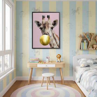 Giraffe Bubble Gum - Canvas